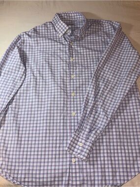 Peter Millar Men's Lavender Plaid Button-Down Shirt - Casual Long Sleeve